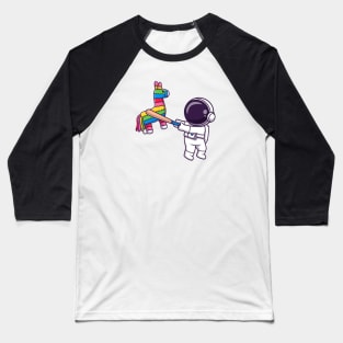 Cute Astronaut Hit Pinata Cartoon Baseball T-Shirt